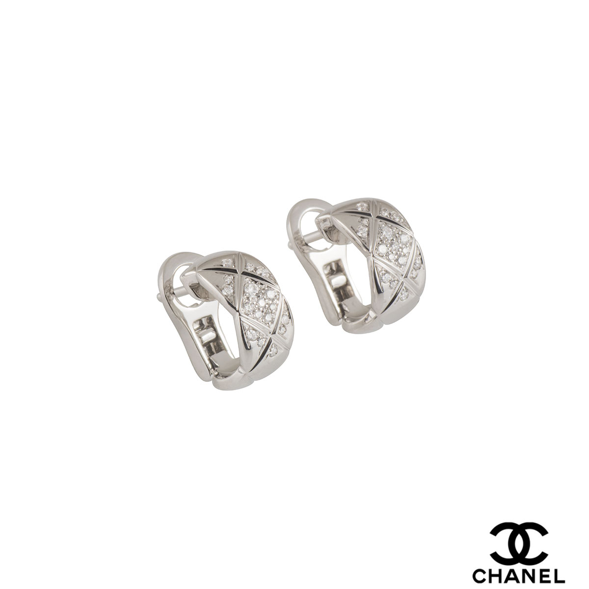 Chanel Plume Earrings in White Gold — UFO No More